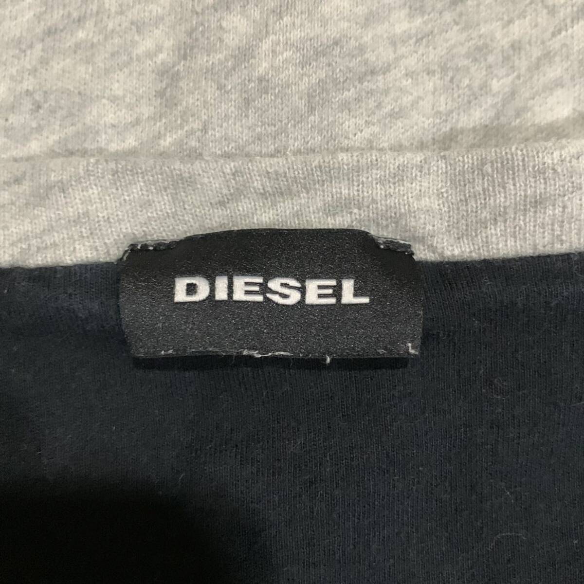 KK ▼ 都会のカジュアルウェア '着心地抜群' DIESEL ディーゼル 無地 コットン100% 長袖 Tシャツ / カットソー size:S メンズ トップス GLY_画像7