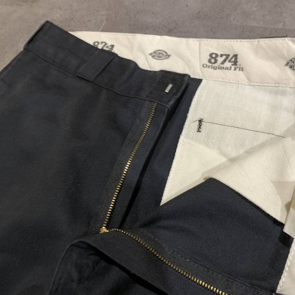 1▼都会のカジュアルウェア '履き心地抜群' Dickies ディッキーズ 874BK ストレート ワークパンツ チノパン size:34 メンズ ボトムス BLACK_画像4