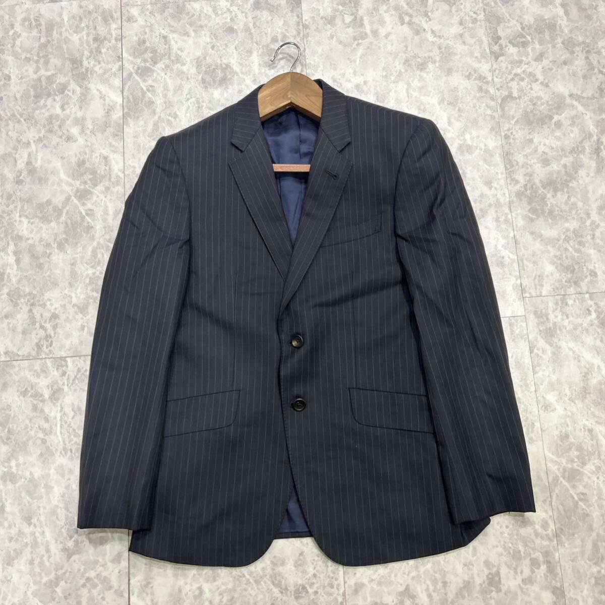 K ■ 高級ライン!! '日本製' Paul Smith COLLECTION ポールスミス コレクション WOOL × SILK ストライプ柄 スーツ 上下 セットアップ M _画像2