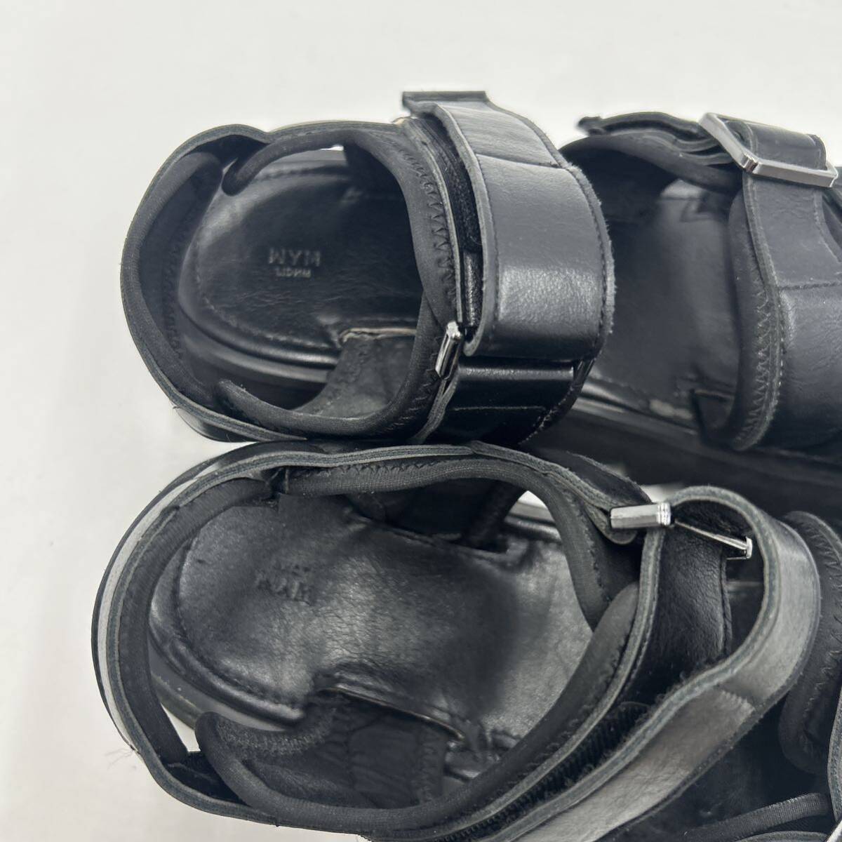 E ■ 洗礼されたデザイン '人気モデル' WYM LIDM ウィムバイリドム LEATHER サンダル シューズ 紳士靴 ブラック 履き心地抜群 BLACK 黒系の画像8