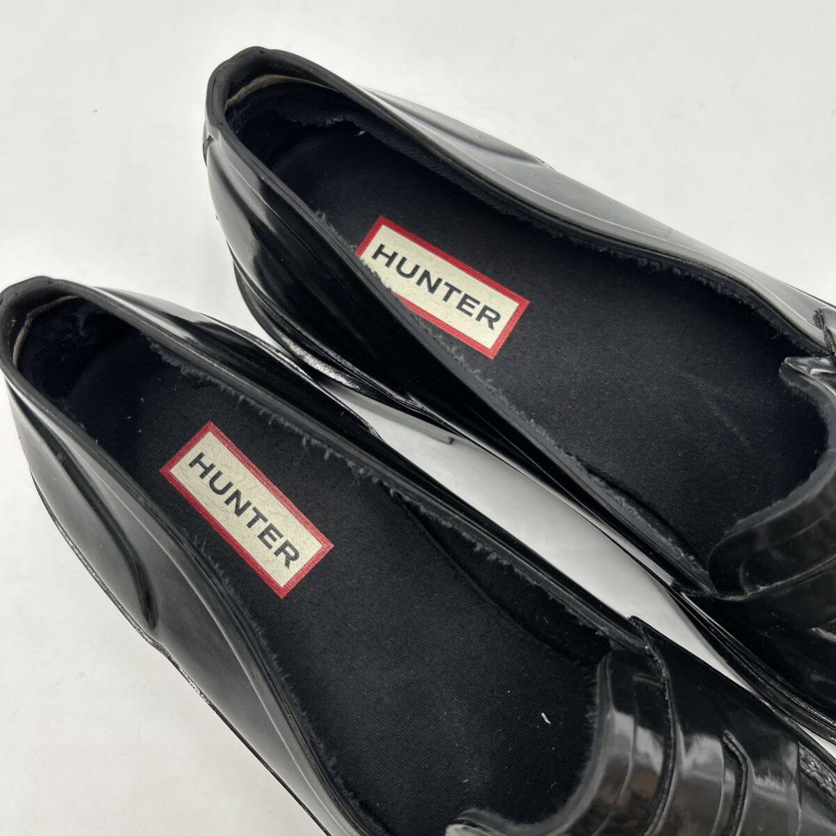 E # надеть обувь ощущение выдающийся \' совершенно водонепроницаемый \' HUNTER Hunter Raver материалы монета Loafer UK6 25cm унисекс для мужчин и женщин обувь BLACK чёрный серия 