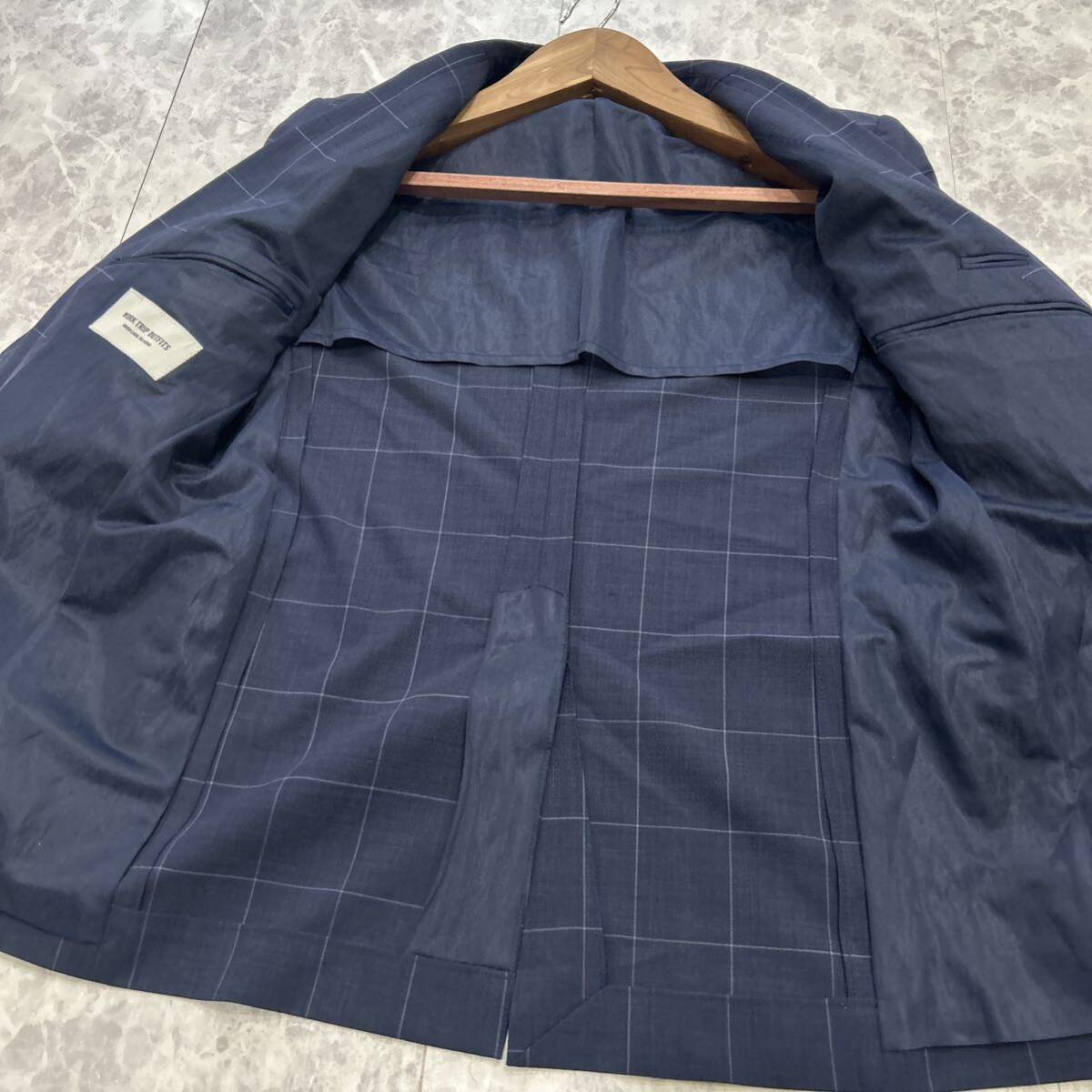 OO ■ 洗礼されたデザイン '着心地抜群' WORK TRIP OUTFITS チェック柄 テーラードジャケット L GREEN LABEL RELAXING 上着 アウター 古着の画像6