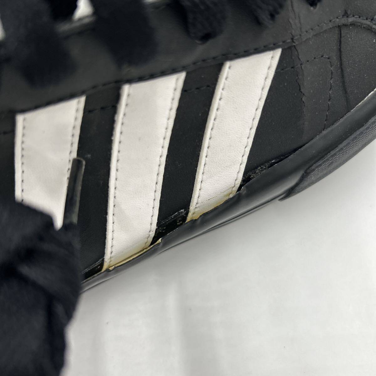 H ■ 09年製 '洗礼されたデザイン' adidas アディダス LEATHER ローカット スニーカー SIZE:26.5cm メンズ 紳士靴 シューズ BLACK 652067の画像9