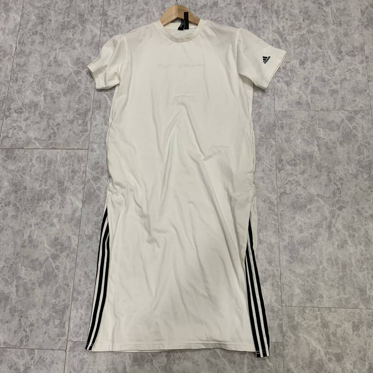 Y V refined design!! \' comfortable eminent \' adidas Adidas stretch side line long short sleeves shirt One-piece size:M lady's 