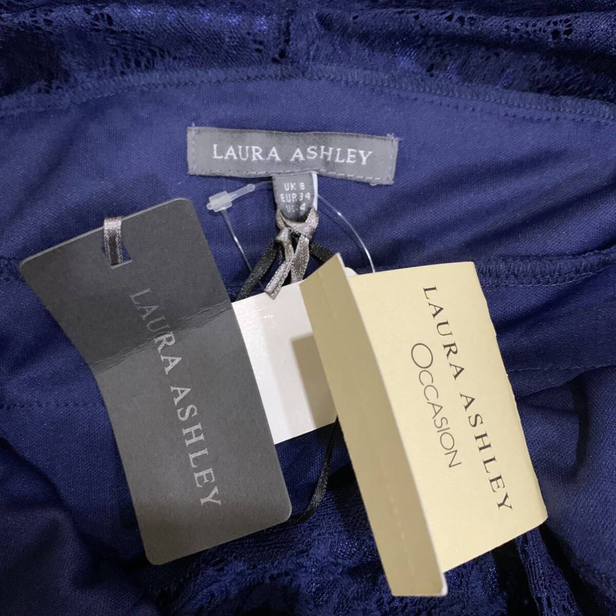 EE ▼ 未使用 / 洗練されたデザイン!! '着心地抜群' Laura Ashley ローラアシュレイ ストレッチ レース ノースリーブ ワンピース size:34の画像5