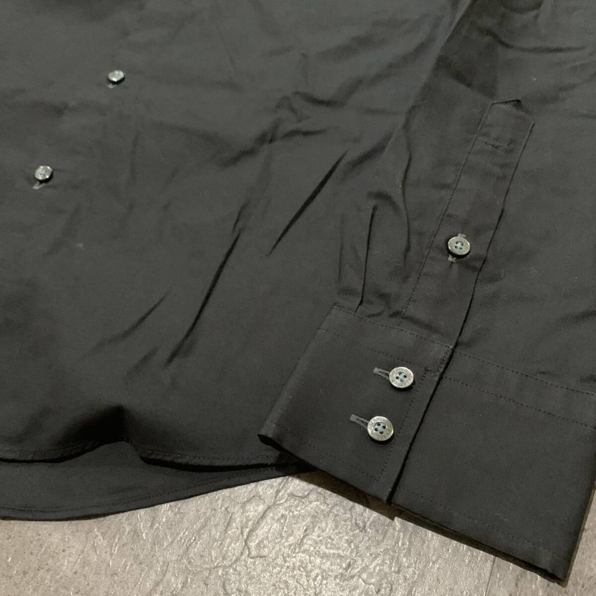 Z V refined design!! \' comfortable eminent \' BURBERRY BLACKLABEL Burberry Black Label button down long sleeve shirt size:3 men's BLK