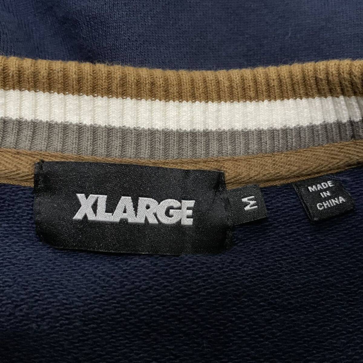 HH ▼ 都会のカジュアルウェア '着心地抜群' XLARGE エクストララージ ロゴ刺繍 コットン100% スウェット 長袖 トレーナー M メンズ NAVY_画像7