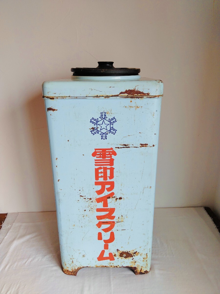  снег печать мороженое box Showa Retro подлинная вещь термос холодный . контейнер античный лёд сладости 