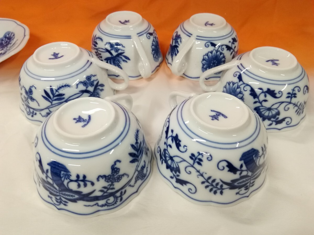 g_t U490 ☆cesky porcelan チェスキーポーセリン ORIGINAL KARLSBADER ZWIEBELMUSTER カップ＆ソーサー 6客 洋食器 【長期保管品】_画像2