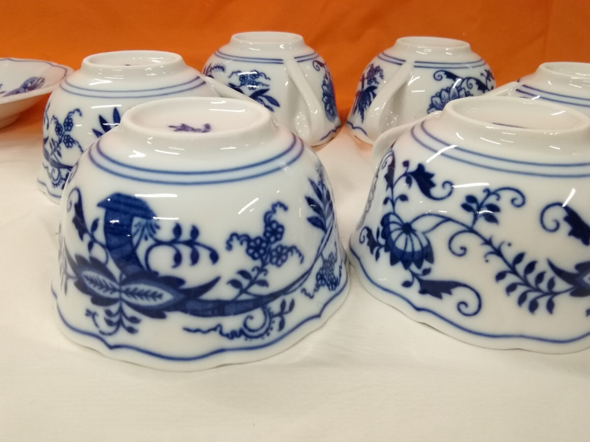 g_t U490 ☆cesky porcelan チェスキーポーセリン ORIGINAL KARLSBADER ZWIEBELMUSTER カップ＆ソーサー 6客 洋食器 【長期保管品】_画像3