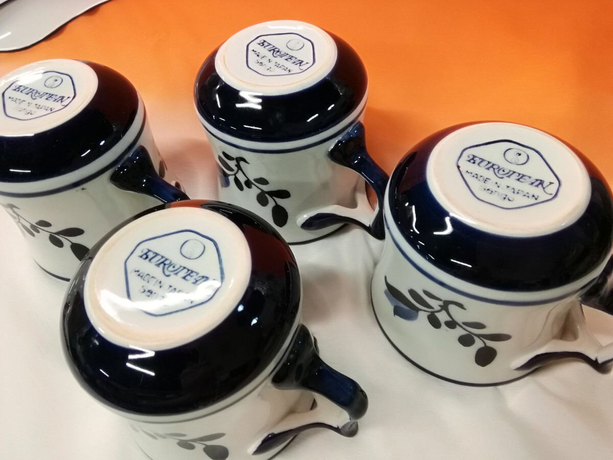 g_t W436 ☆sango ヨーロピアン EUROPEAN カップ＆ソーサー スプーン 4客＋ソーサー1枚 洋食器 陶器の画像4