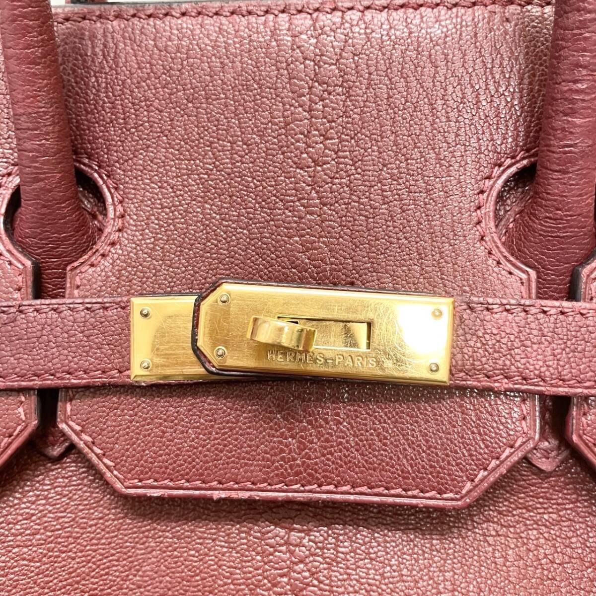 1円〜美品 HERMES エルメス　バーキン30　フィヨルド　ルージュアッシュ　ゴールド金具　□E刻印　トートバック_画像7