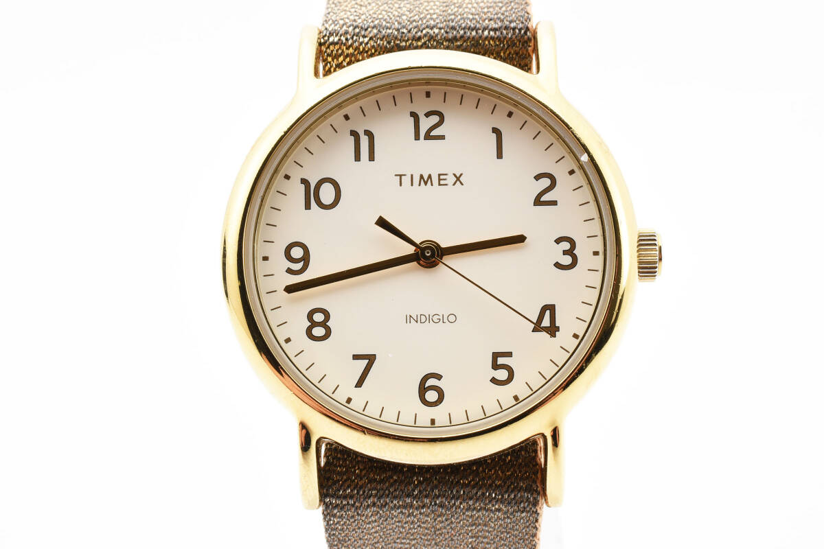 1円〜 美品 TIMEX タイメックス 腕時計 ウィークエンダー メタリック ゴールド系 ブラウン系 メンズ レディースの画像2