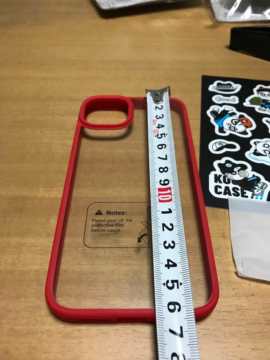 iPhone 14 Plus 用 ケース クリア CASEKOO  レッド　赤　スマホケース　携帯ケース　スマホ傷防止保護