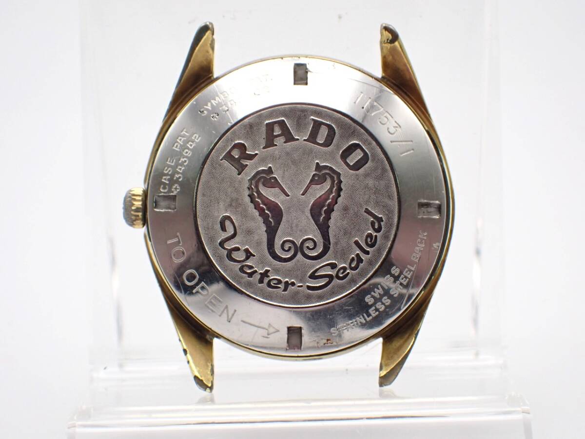 稼働品☆1円～☆RADO ラドー AT/自動巻き メンズ腕時計 daymaster デイマスター 11753/1 ゴールド文字盤 デイデイト/N050911の画像4