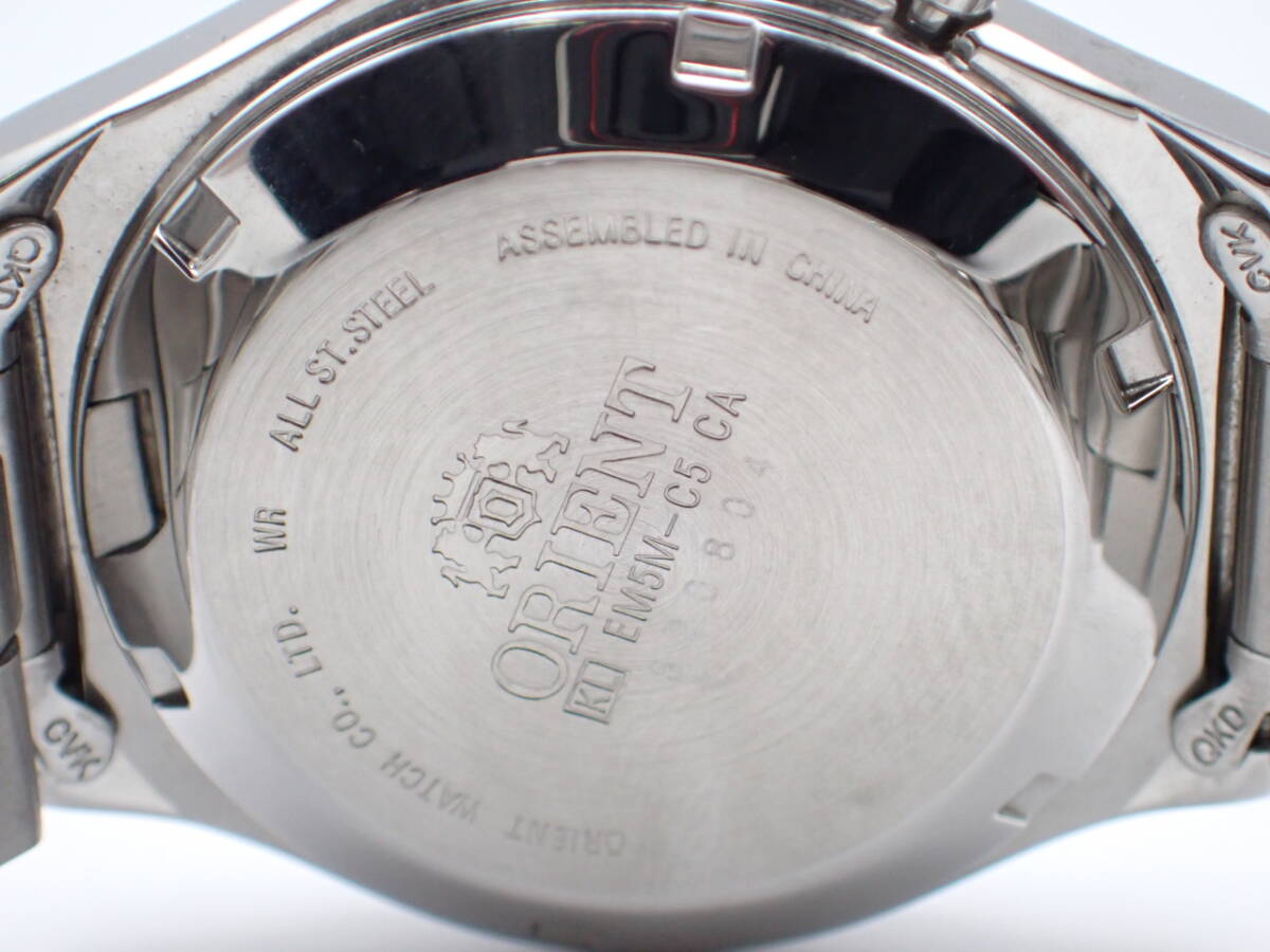 1000円～☆ORIENT オリエント AT/自動巻き メンズ腕時計 EM5M-C5 CA デイデイト ピンク文字盤 カットガラス シルバーカラー/62706-3の画像4
