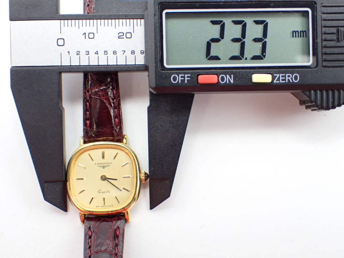 １円～☆LONGINES ロンジン QZ レディース腕時計 クオーツ 960-3228 ゴールド文字盤 スクエア アンティーク/N05297-2の画像6