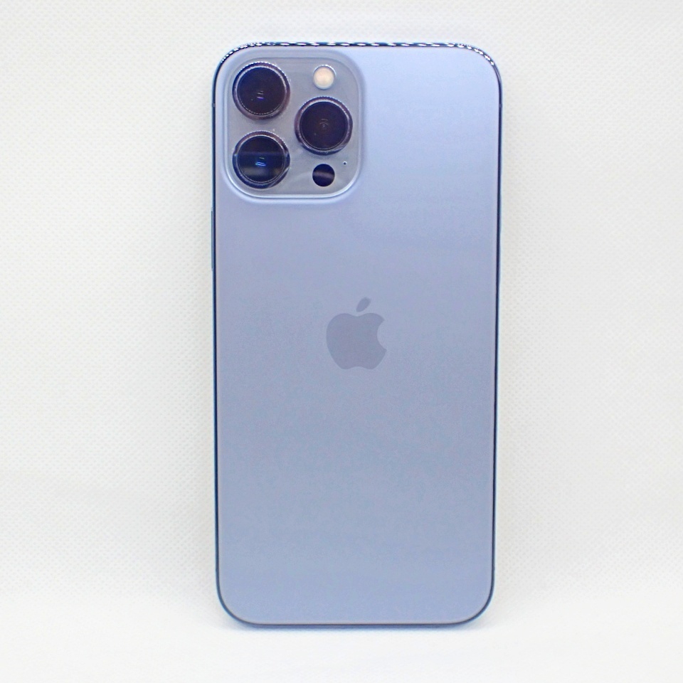 1円～★Apple iPhone 13 ProMax アップル アイフォン13 256GB SIMロックなし バッテリー89％ キャリア KDDI MLJD3D/A ブルー系/44780-48の画像2