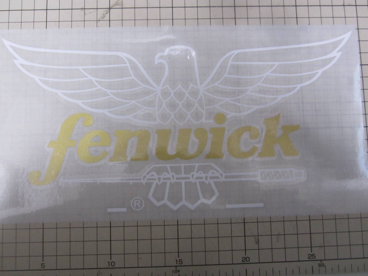 FENWICK フェンウィック 横280ｍｍ縦約138ｍｍ 2色仕様 画像は白鷲金文字 ステッカー デカール ハイグレード耐候６年 40色 CTTF FENの画像1