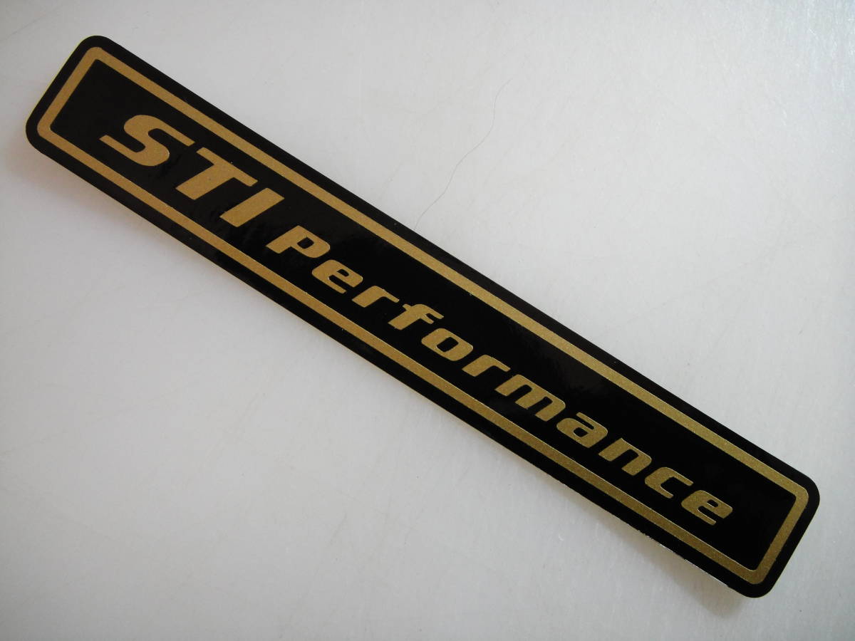 銀版TYPE B シルバー STI Performance エンブレム ステッカー オーナメント 横約118ｍｍ スバル_ブラック/ゴールド