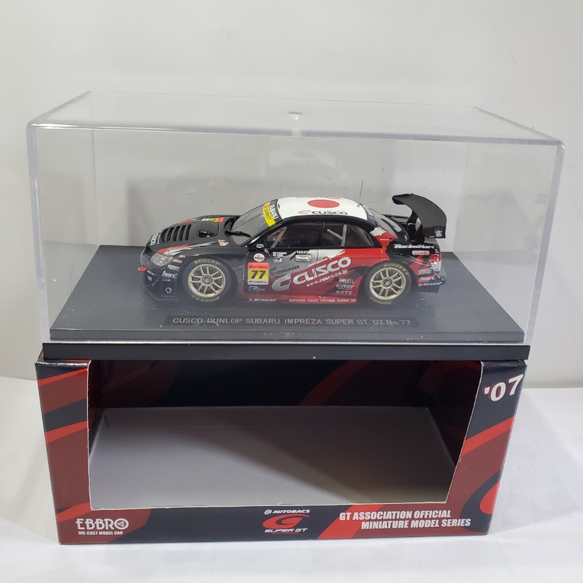 EBBRO エブロ 1/43 「CUSCO DUNLOP SUBARU IMPREZA SUPER GT '07」クスコ ダンロップ スバル インプレッサ 鷹目 新品未使用 230の画像2