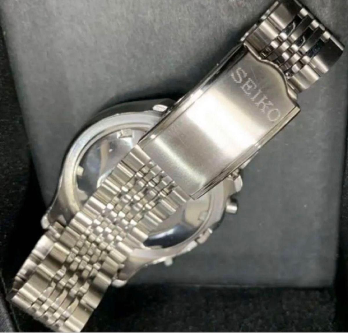78年製　セイコー　クロノグラフフジツボ型　黒文字型　紳士腕時計　時計BOX付き