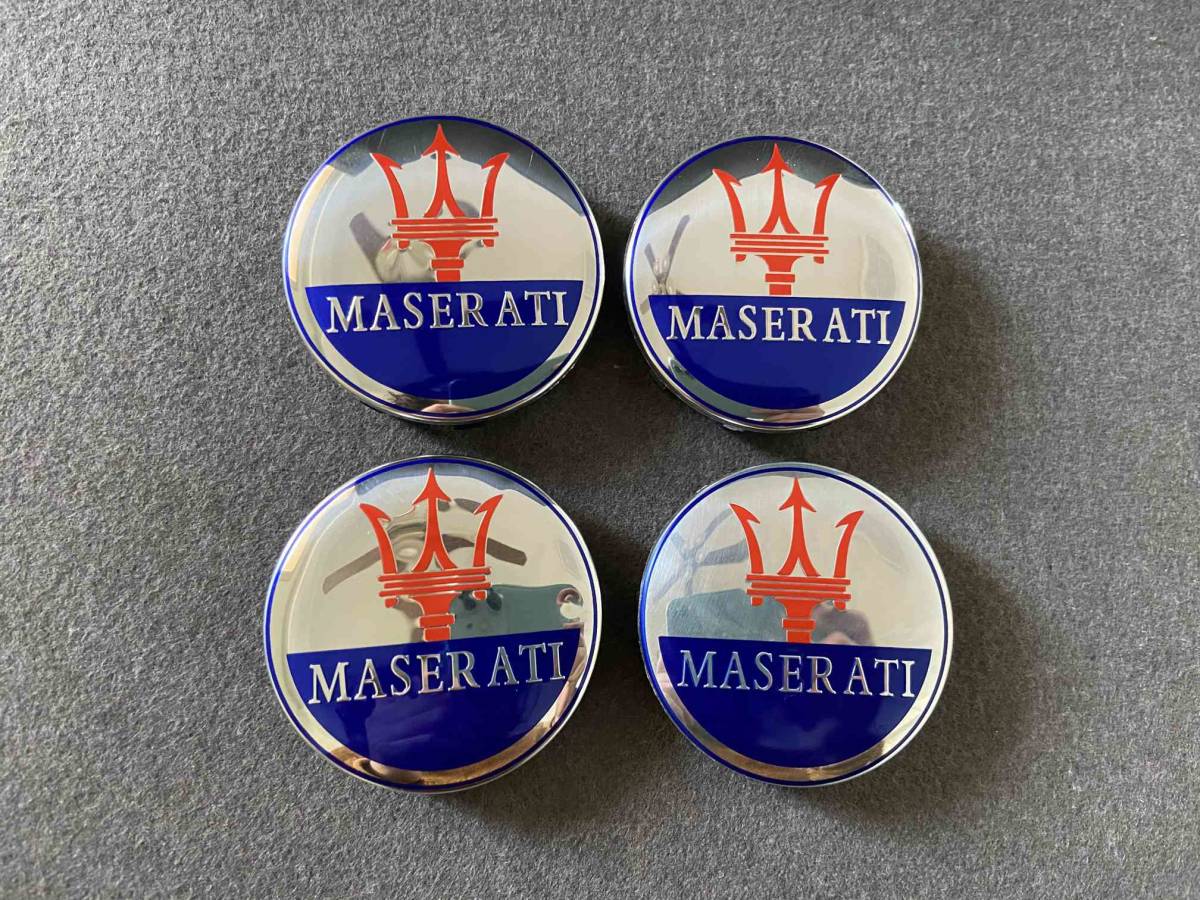 マセラティ Maserati ホイールキャップ ホイール ハブキャップ センター キャップ保護 防塵 4個セット 外径59.5mm 80番_画像1