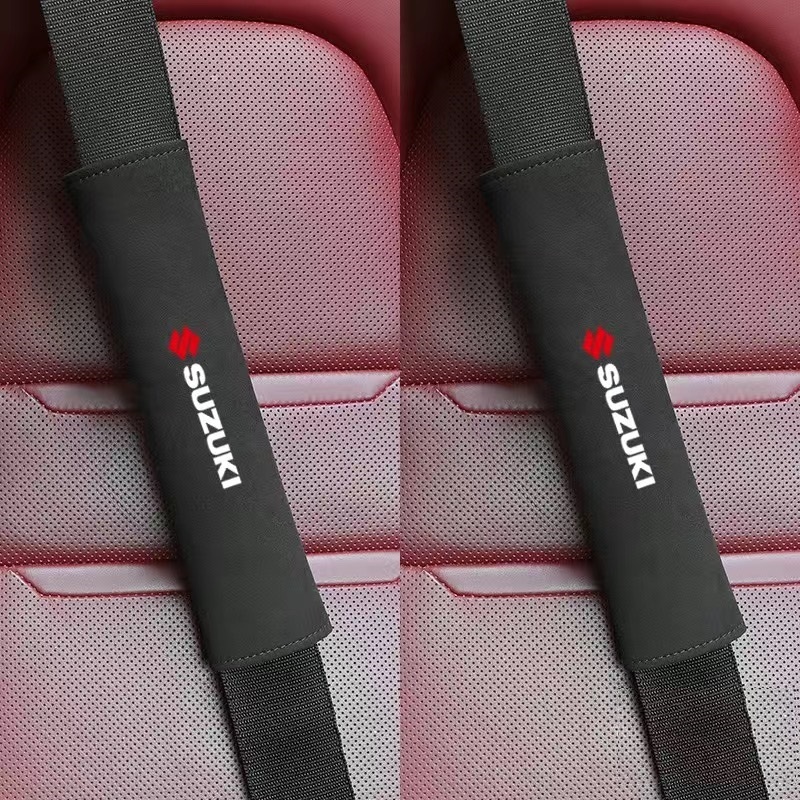  Suzuki SUZUKI seat belt pad seat belt cover 2 point set suede seat belt cushion shoulder pad black 