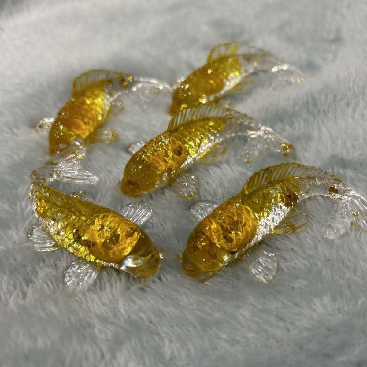 オルゴナイト 鯉 シトリン 黄水晶 クリスタル 金運 財運 浄化