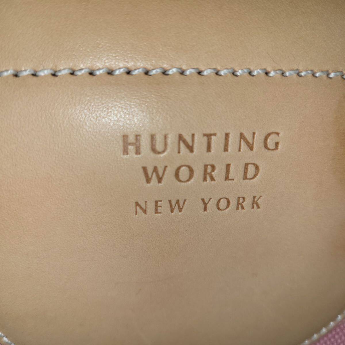 未使用品///ハンティングワールド  キャンバスxレザー本革 トートバッグ ピンク///Hunting World Canvas x Leather Tote Bag の画像6