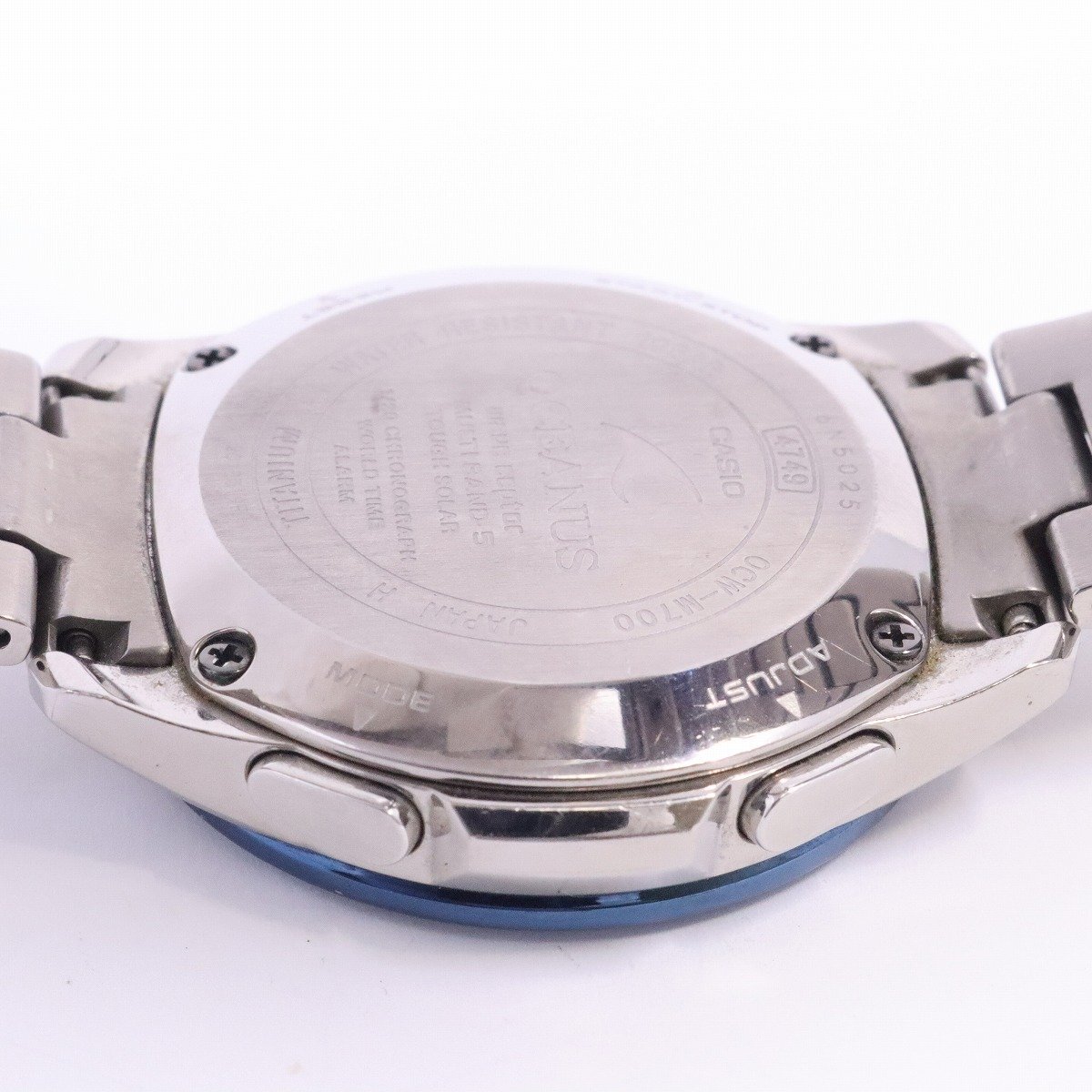 カシオ オシアナス ソーラー電波 メンズ 腕時計 チタン 白文字盤 純正ベルト OCW-M700TCJ-7AJF【いおき質店】の画像9