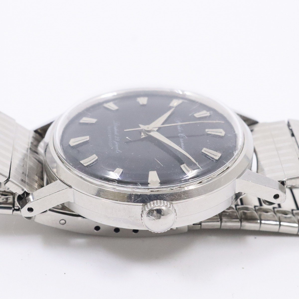 SEIKO セイコー クロノス 手巻き メンズ 腕時計 黒文字盤 SSベルト J13028【いおき質店】_画像7