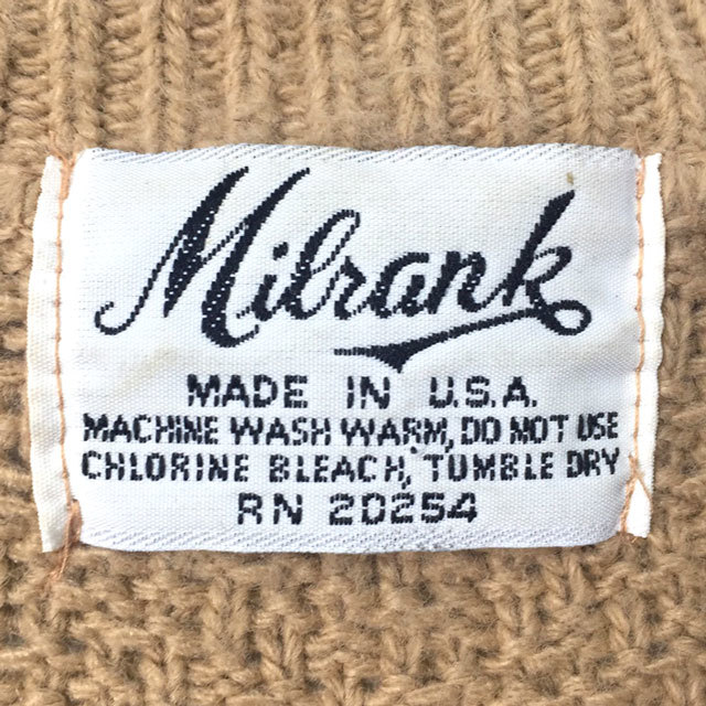  prompt decision *Milrank*USA made cardigan Mill rank Camel series Vintage knitted men's tops front opening pocket business casual 