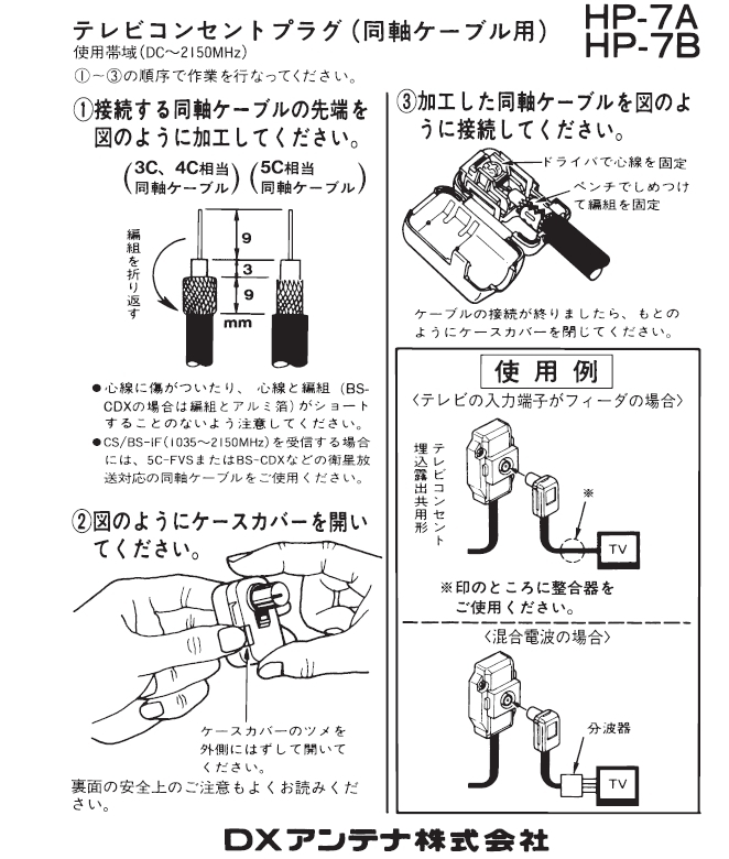 送料無料【訳あり・未使用品】2個セット DXアンテナ テレビコンセントプラグ(直付仕様) HP-7A■アンテナプラグ 同軸プラグの画像10