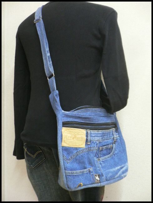  jeans remake Denim shoulder man and woman use /1 point only hand made bag 