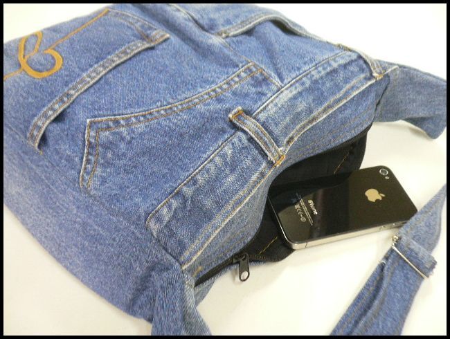  jeans remake Denim shoulder man and woman use /1 point only hand made bag 