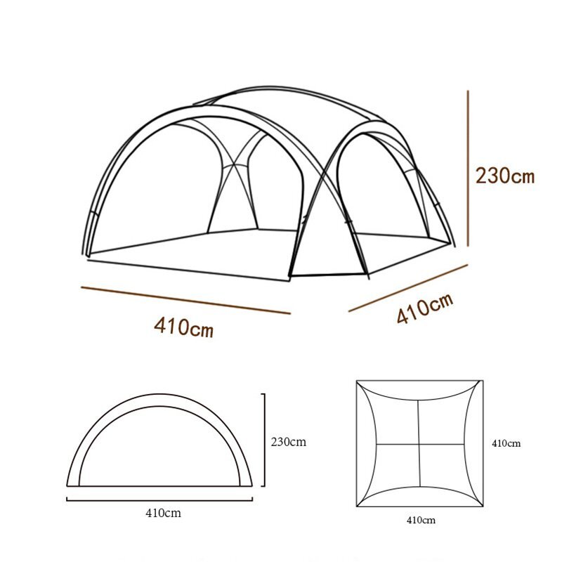 フライングクラウドカーテン タープ テント シェード キャンプ パーティー イベント アウトドア 雨よけ 日よけ 遮光用サイドウォール付きの画像6