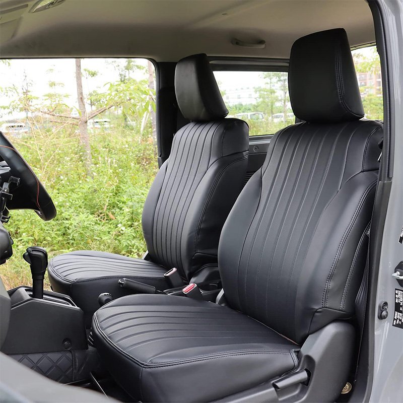 новая модель Suzuki Jimny JB64/JB74 чехол для сиденья передний кожа салон детали аксессуары custom особый дизайн передние сиденья 2 позиций комплект черный 