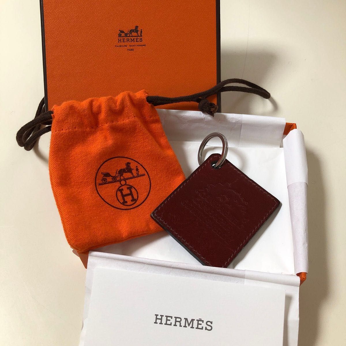 最終お値下げ！HERMES エルメスレザーキーリング.キーホルダー