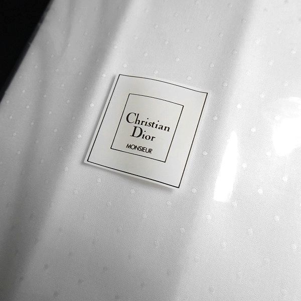 Christian Dior クリスチャン ディオール 未使用 日本製 綿100％ 同色ドット 生地 仕立て生地 ワイシャツ生地 C20-225 白 ▲010▼bus134gi_画像5