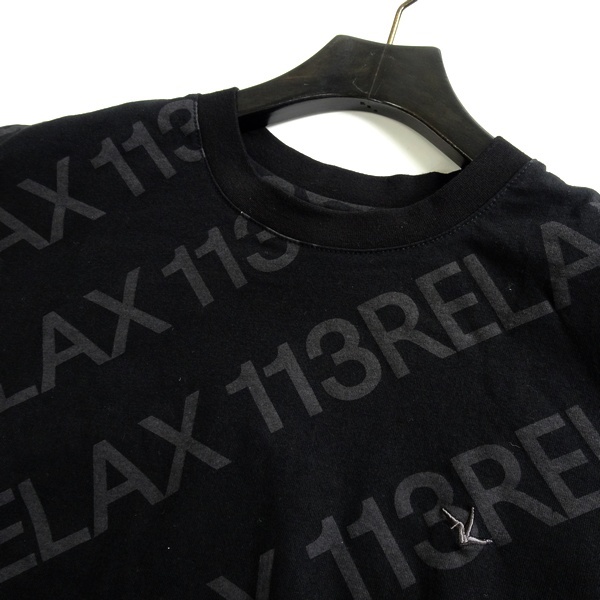 1PIU1UGUALE3 RELAX ウノ ピゥ 新品 バックリボン刺繍×ロゴ総柄 クルーネック 半袖 Tシャツ カットソー UST-22116U SN90 M▲022▼bus9327bの画像3