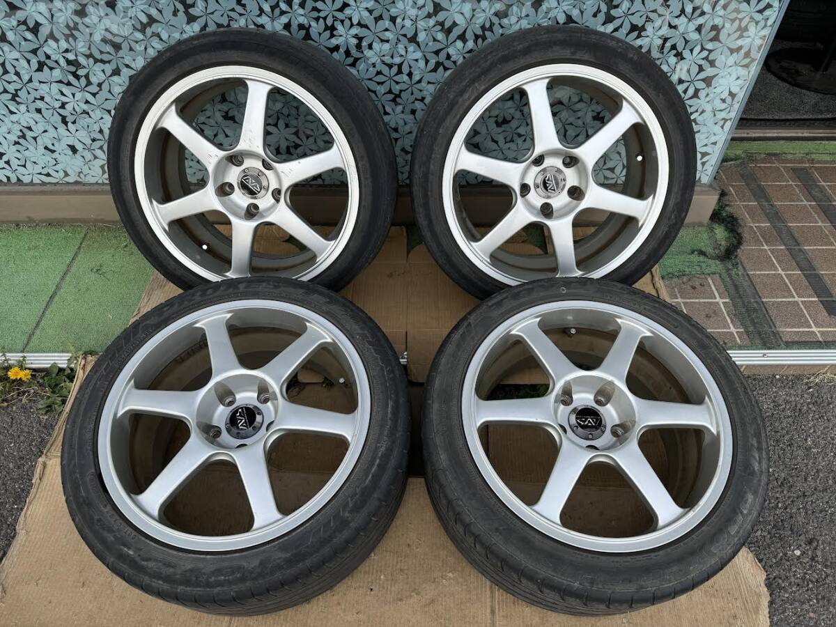 ヨコハマ AVS MODEL6 モデル6 17インチ 8J+40 9J+45 114.3 5穴/ミシュラン225/45R17 TOYO255/40R17 4本セット #376-1の画像1