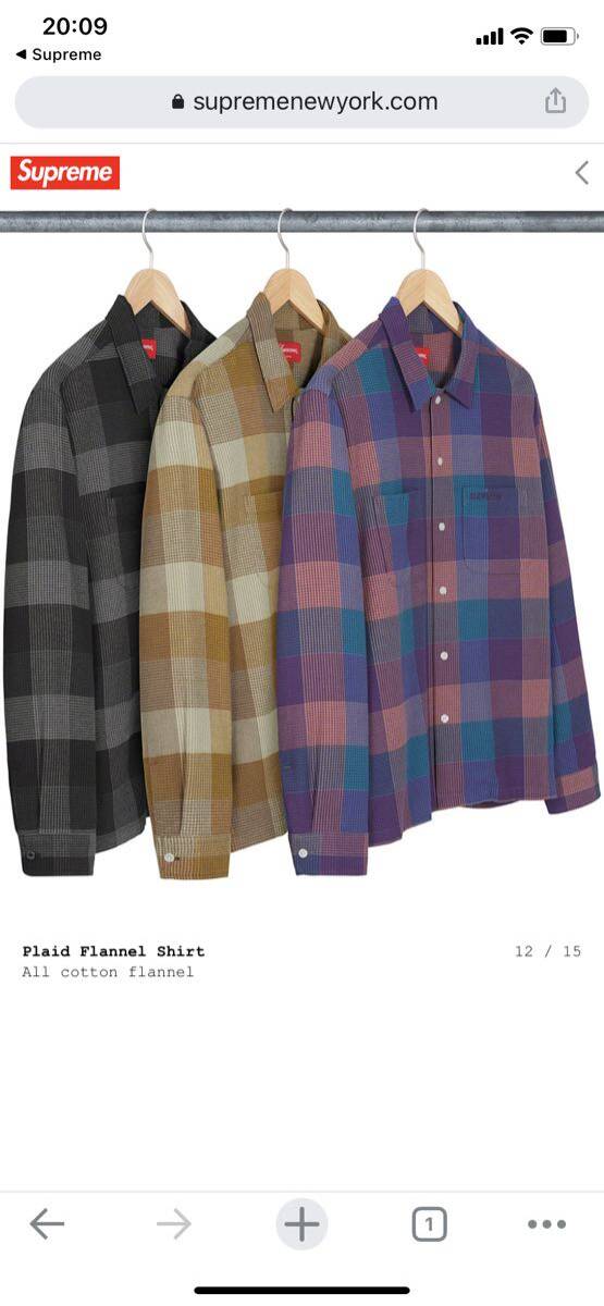 Supreme Plaid Flannel Shirt L オリーブ 新品未使用 シュプリーム プレイド フランネル シャツ Olive チェック_画像8