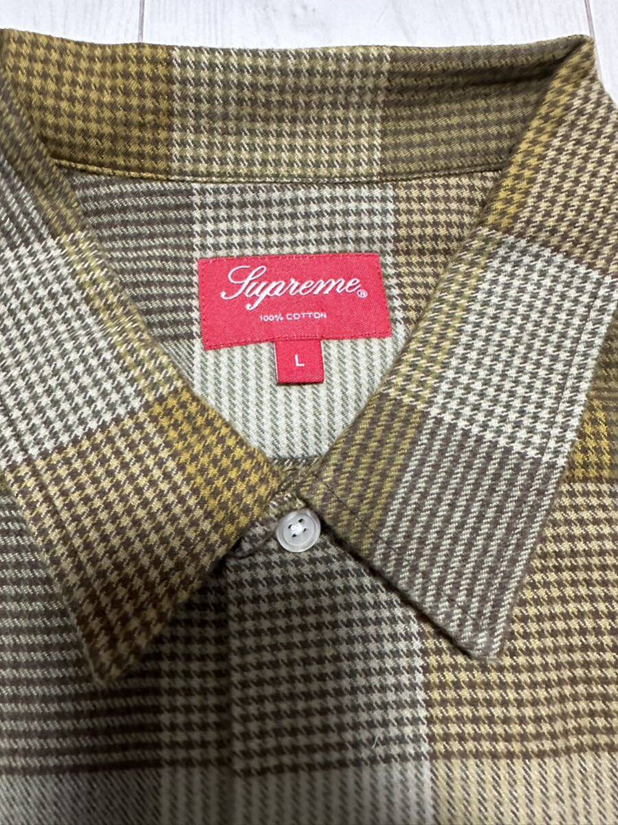 Supreme Plaid Flannel Shirt L オリーブ 新品未使用 シュプリーム プレイド フランネル シャツ Olive チェック_画像3