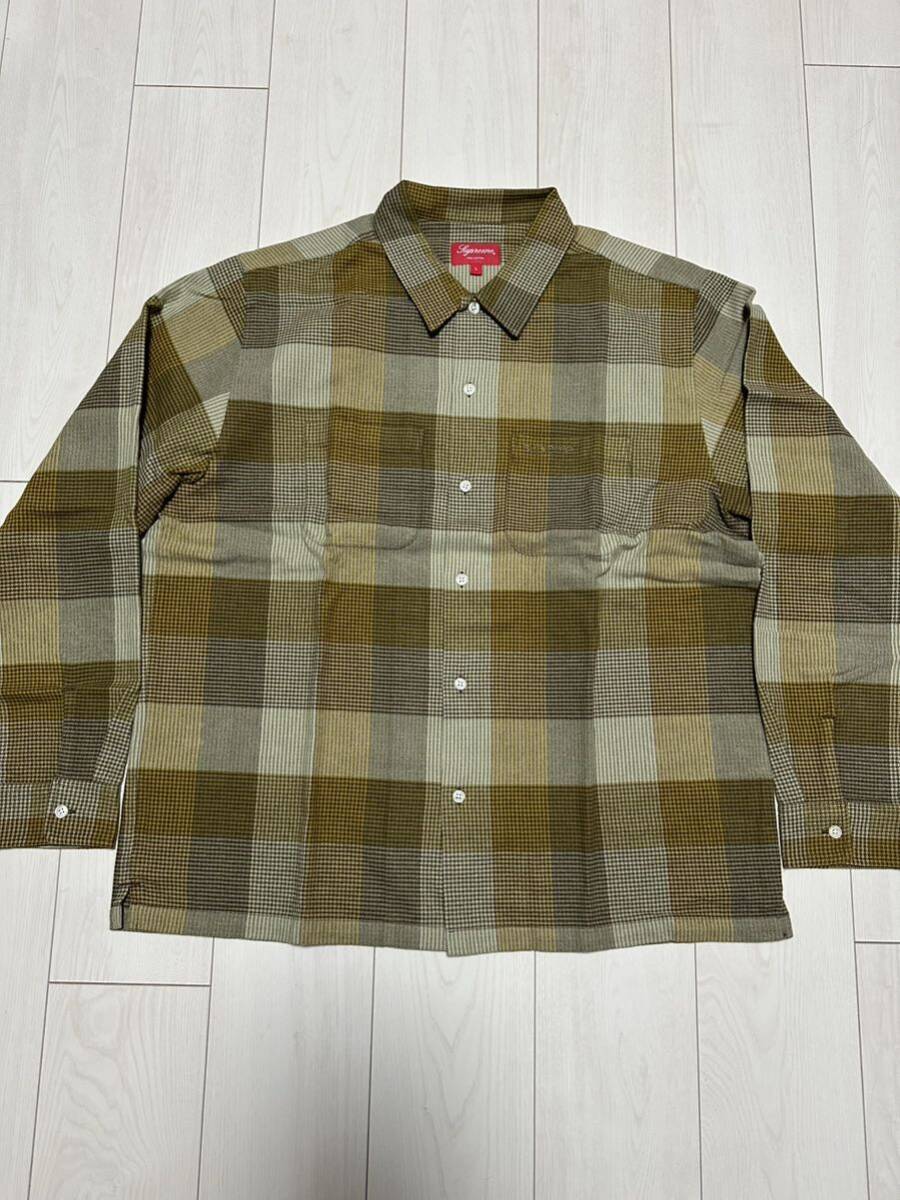 Supreme Plaid Flannel Shirt L オリーブ 新品未使用 シュプリーム プレイド フランネル シャツ Olive チェック_画像1