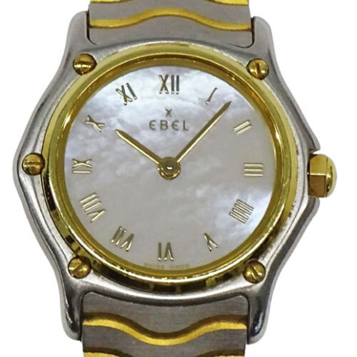 1 jpy ~ Ebel EBEL Classic wave E1157111 clock lady's brand 18KYG bezel ×SS quarts QZ shell face (v0080878000)