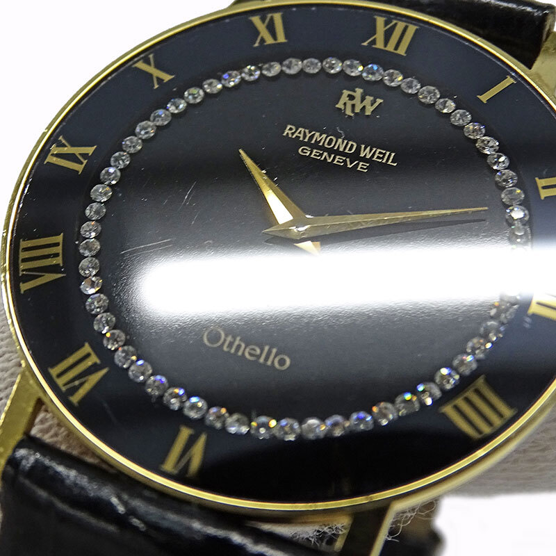 １円〜 レイモンド・ウェイル RAYMOND WEIL ジュネーブ Othello 124 時計 レディース ブランド QZ 18Kメッキ レザー (v0080767900)_画像10