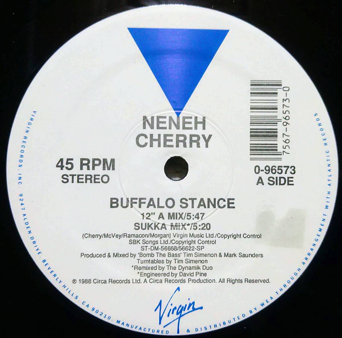 【12's R&B Hip-Hop】Neneh Cherry「Buffalo Stance」オリジナル US盤_Side1