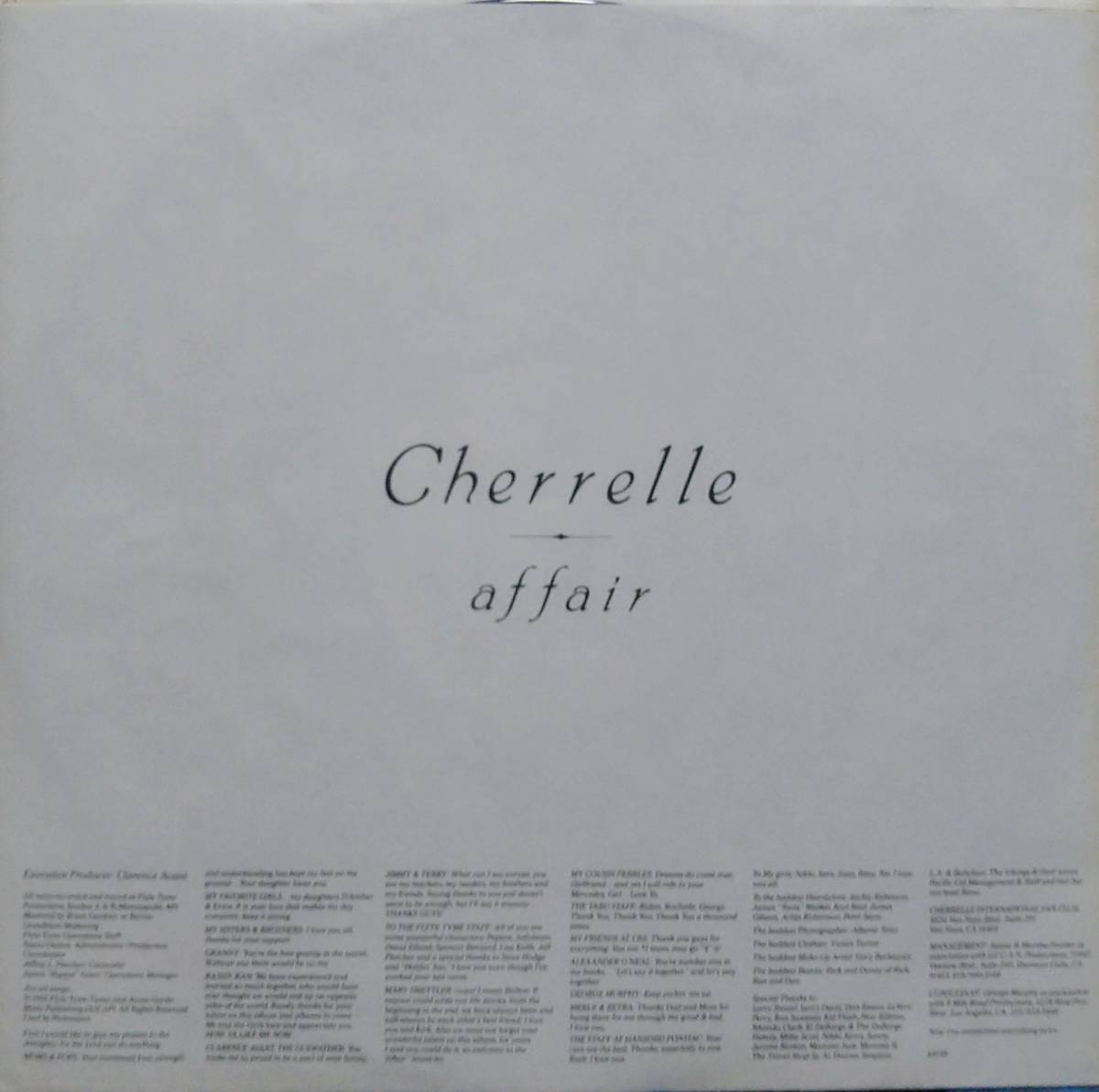 【LP R&B Soul】Cherrelle「Affair」オリジナル US盤_ピクチャースリーブ