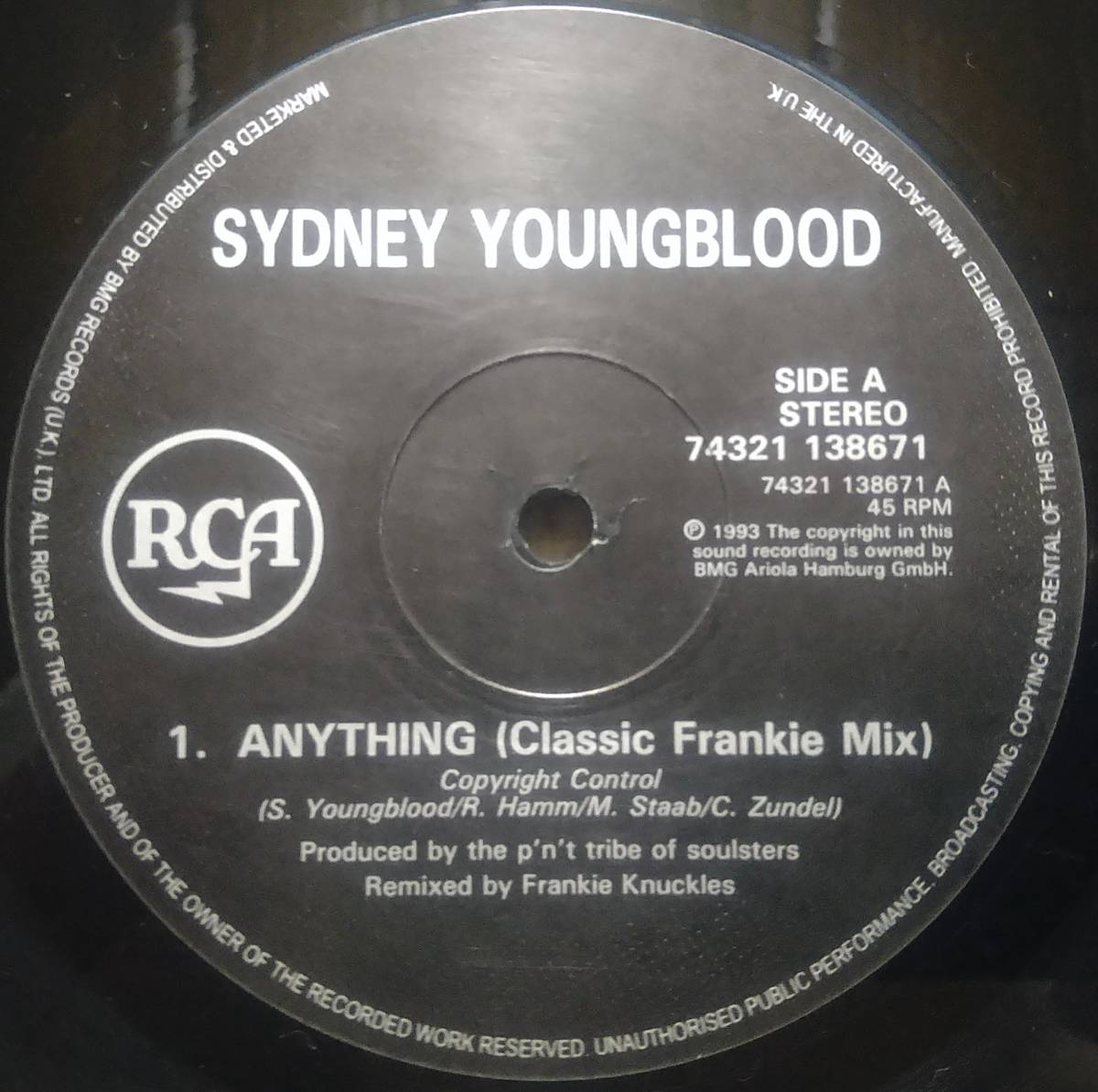 【12's R&B House】Sydney Youngblood「Anything」UK盤 Radio Edit.Frankie Knuckles Remix 各収録！の画像4